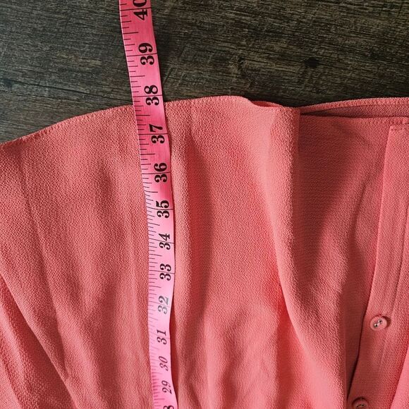 Girl Meets Glam pink dress 12 casual comfy button empire waist tie back - Picture 4 of 8